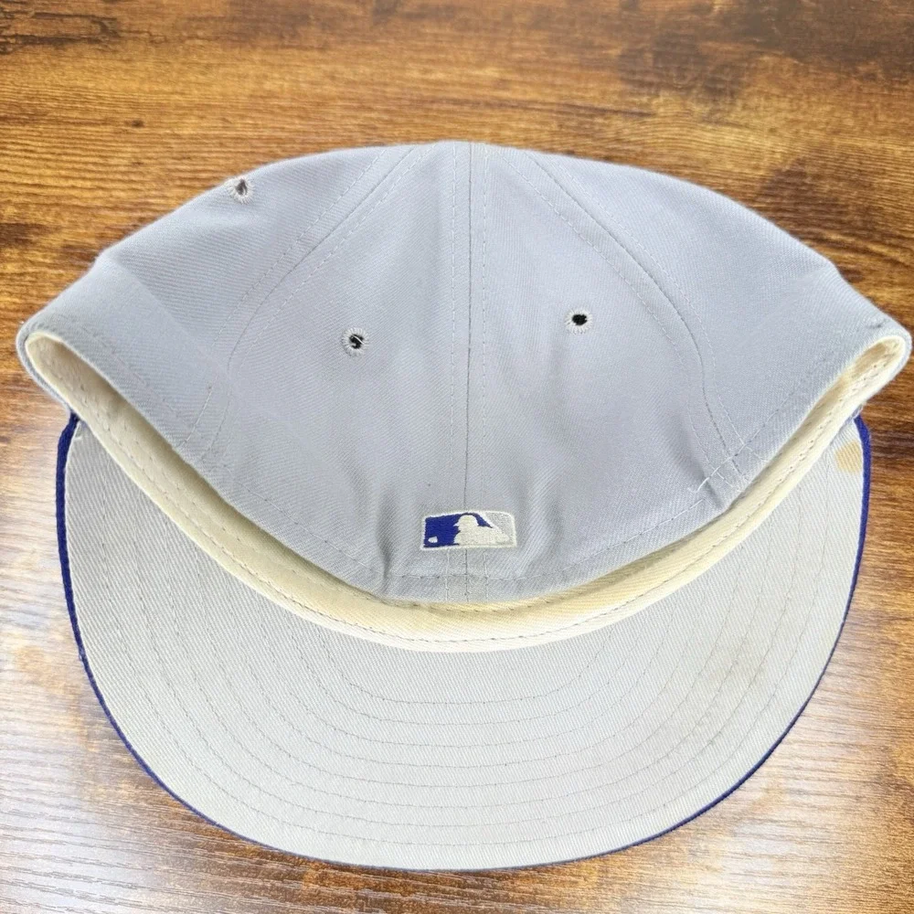 Vintage New Era Diamond KC Royals Fitted Hat 6 7/8 Gray Blue USA Wool MLB
